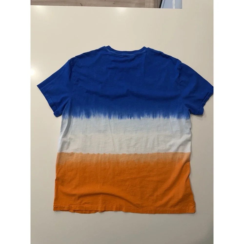 Polo Ralph Lauren Classic Fit Dip Dye T-Shirt Blue Orange Mens XL